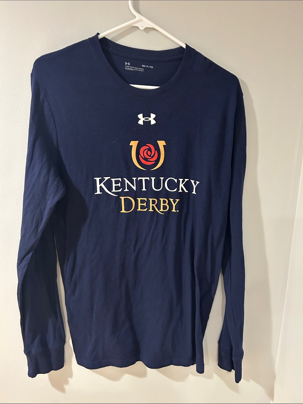 Under Armour Navy Long Sleeve Kentucky Derby Tee with Rose Logo